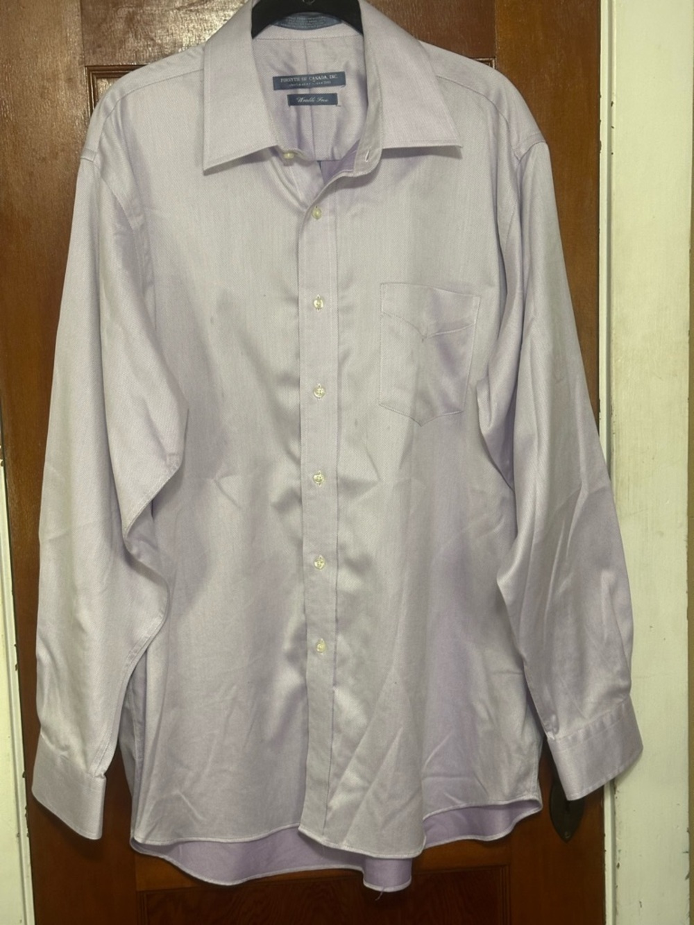 Men's Light Lavender Dress Shirt with Point Collar - Classic Tailored Fit